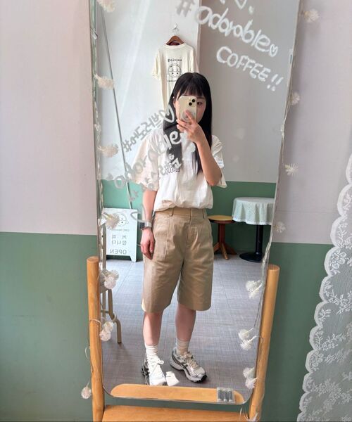 MUSINSA STANDARD WOMAN（ムシンサスタンダードウーマン）の「ウィメンズコットンワイドバミューダショーツ[ベージュ]（その他パンツ・レディース・その他・30/24/25/26/27/28/29）」の14枚目の写真