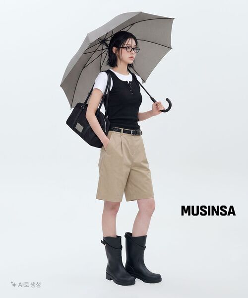 MUSINSA STANDARD WOMAN（ムシンサスタンダードウーマン）の「ウィメンズコットンワイドバミューダショーツ[ベージュ]（その他パンツ・レディース・その他・30/24/25/26/27/28/29）」の13枚目の写真