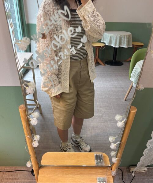 MUSINSA STANDARD WOMAN（ムシンサスタンダードウーマン）の「ウィメンズコットンワイドバミューダショーツ[ベージュ]（その他パンツ・レディース・その他・30/24/25/26/27/28/29）」の12枚目の写真