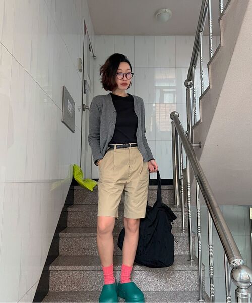 MUSINSA STANDARD WOMAN（ムシンサスタンダードウーマン）の「ウィメンズコットンワイドバミューダショーツ[ベージュ]（その他パンツ・レディース・その他・30/24/25/26/27/28/29）」の11枚目の写真