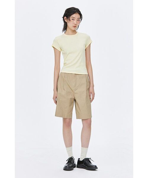 MUSINSA STANDARD WOMAN（ムシンサスタンダードウーマン）の「ウィメンズコットンワイドバミューダショーツ[ベージュ]（その他パンツ・レディース・その他・30/24/25/26/27/28/29）」の10枚目の写真