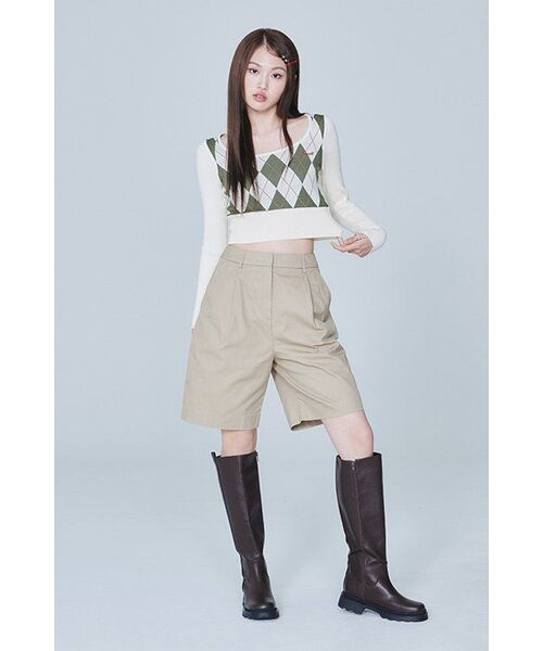 MUSINSA STANDARD WOMAN（ムシンサスタンダードウーマン）の「ウィメンズコットンワイドバミューダショーツ[ベージュ]（その他パンツ・レディース・その他・30/24/25/26/27/28/29）」の7枚目の写真