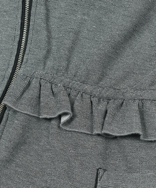 TYPESERVICE（タイプサービス）の「Ruffled Comfy Zip Hoodie [Gray]（パーカー・レディース・その他・FREE）」の3枚目の写真