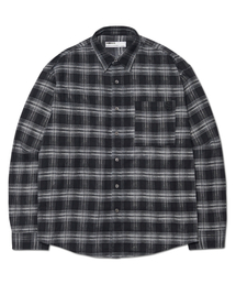 NOMANUAL | FLANNEL CHECK SHIRT - BLACK(シャツ/ブラウス)