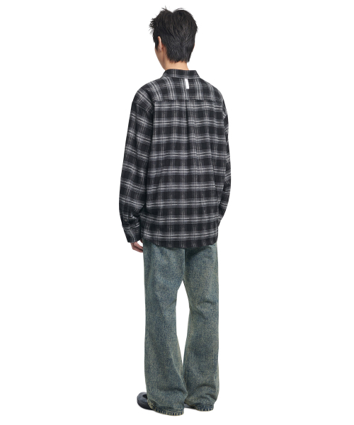 NOMANUAL（NOMANUAL）の「FLANNEL CHECK SHIRT - BLACK（シャツ/ブラウス・レディース・その他・MEDIUM/LARGE/X-LARGE）」の4枚目の写真