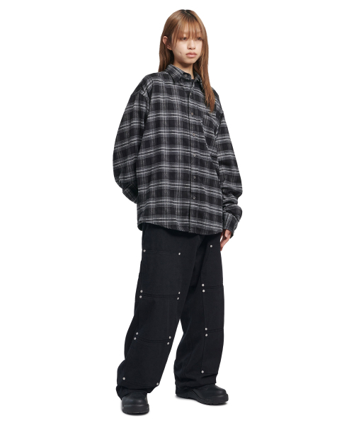NOMANUAL（NOMANUAL）の「FLANNEL CHECK SHIRT - BLACK（シャツ/ブラウス・レディース・その他・MEDIUM/LARGE/X-LARGE）」の5枚目の写真