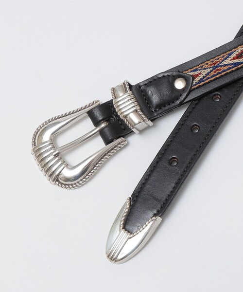 SHIPS（シップス）の「TORY LEATHER: NATIV WEBBING SPIRAL PATTERN（ベルト・メンズ・ブラック・32/34/36）」の2枚目の写真