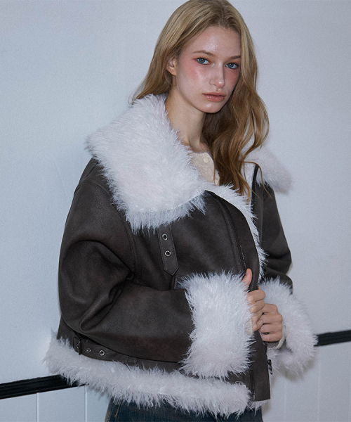 ROSEFRANTZ（ロゼフランツ）の「Mix Fur Leather Mustang [Brown]（ムートンコート・レディース・ブラウン・FREE）」の2枚目の写真