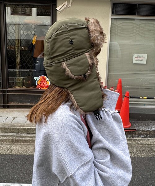 CIAOPANIC（チャオパニック）の「フライトファーキャップ（キャップ・レディース・ベージュ/カーキ・ONE SIZE）」の3枚目の写真