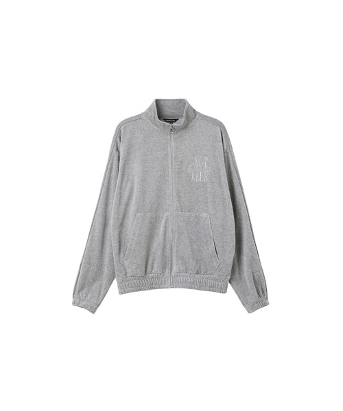 LAP(ラップ)の「ベルベット刺繍パイピングジップアップ AR4CTB60(その他アウター・レディース・チャコール/ミックスグレー・FREE)」の2枚目の写真