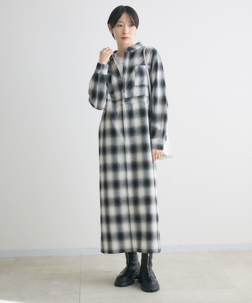Paradise Picnic(パラダイスピクニック)の「ROSIEE オンブレチェックワンピース(ワンピース・レディース・グレー/ホワイト・FREE)」の18枚目の写真