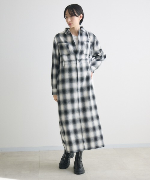 Paradise Picnic(パラダイスピクニック)の「ROSIEE オンブレチェックワンピース(ワンピース・レディース・グレー/ホワイト・FREE)」の19枚目の写真