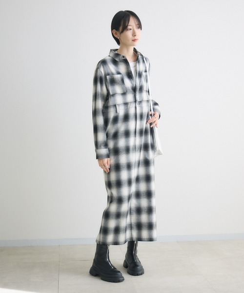 Paradise Picnic(パラダイスピクニック)の「ROSIEE オンブレチェックワンピース(ワンピース・レディース・グレー/ホワイト・FREE)」の20枚目の写真