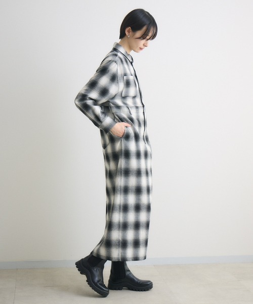 Paradise Picnic(パラダイスピクニック)の「ROSIEE オンブレチェックワンピース(ワンピース・レディース・グレー/ホワイト・FREE)」の14枚目の写真