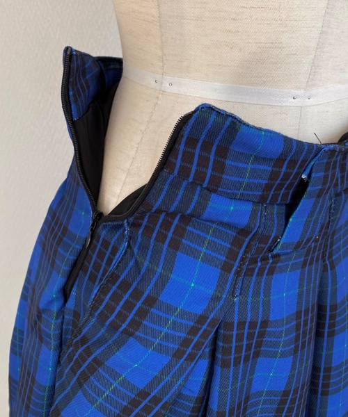 秋冬新作】チェック柄プリーツロングフレアスカート（スカート）｜LADY