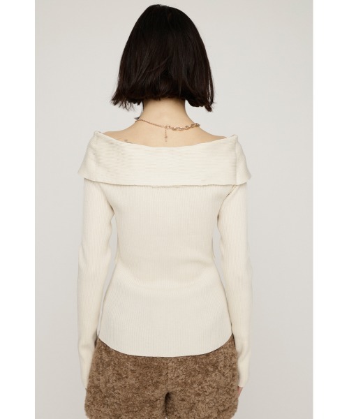 SLY（スライ）の「TWIST RIBBON KNIT TOPS ツイストリボン ニット トップス 秋服 冬服（ニット/セーター・レディース・レッド/ブラック/杢グレー/アイボリー・FREE）」の13枚目の写真