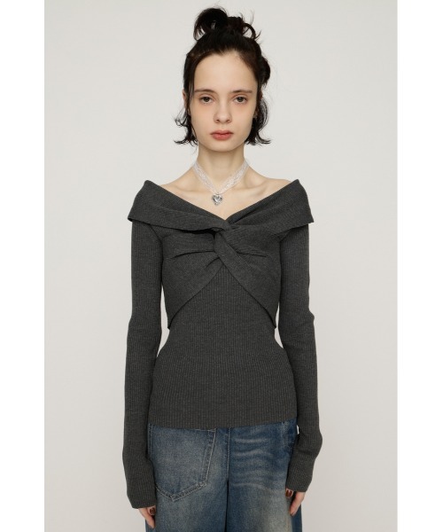 セール】TWIST RIBBON KNIT TOPS ツイストリボン ニット トップス 秋服