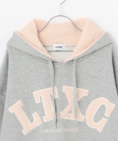 LOVETOXIC（ラブトキシック）の「【LTXC】【綿100％】裏起毛ボアロゴパーカー（パーカー・キッズ・ブラック/オフホワイト/ホワイト系その他/トップグレー・L:160cm/M:150cm/130cm/S:140cm）」の17枚目の写真