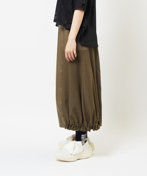 gomme（ゴム）の「ヘムギャザーツイルパンツ（その他パンツ・レディース・ブラック/カーキ/ネイビー・MEDIUM）」の14枚目の写真