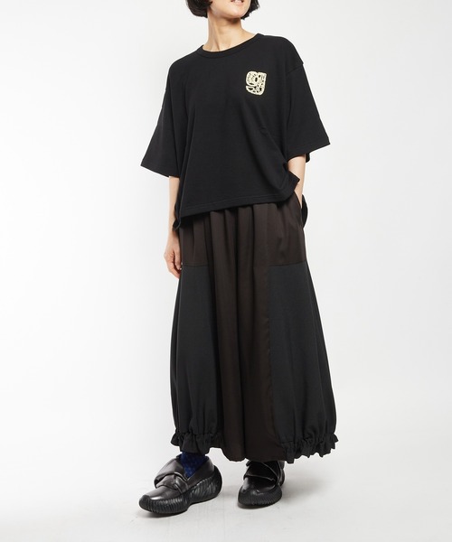 gomme（ゴム）の「ヘムギャザーツイルパンツ（その他パンツ・レディース・ブラック/カーキ/ネイビー・MEDIUM）」の8枚目の写真