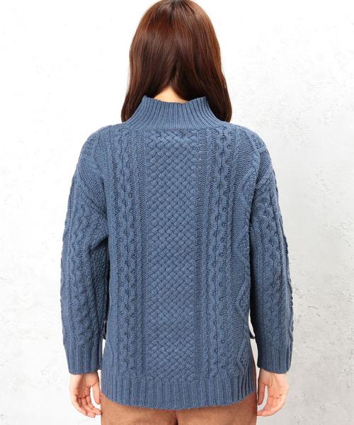 green label relaxing（グリーンレーベルリラクシング）の「CB W/NY ARAN H/N プルオーバー ニット（ニット/セーター・レディース・オフホワイト/ライトグレー/ロイヤルブルー/ホワイト/グレー・FREE）」の6枚目の写真