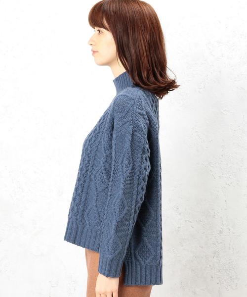 green label relaxing（グリーンレーベルリラクシング）の「CB W/NY ARAN H/N プルオーバー ニット（ニット/セーター・レディース・オフホワイト/ライトグレー/ロイヤルブルー/ホワイト/グレー・FREE）」の8枚目の写真