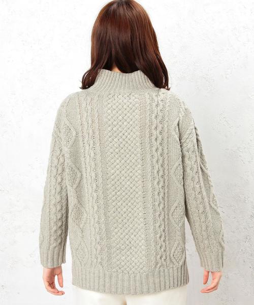 green label relaxing（グリーンレーベルリラクシング）の「CB W/NY ARAN H/N プルオーバー ニット（ニット/セーター・レディース・オフホワイト/ライトグレー/ロイヤルブルー/ホワイト/グレー・FREE）」の20枚目の写真