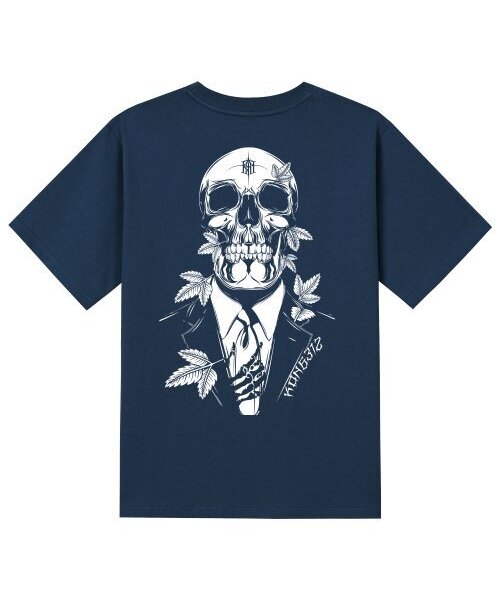 KAN6312(カン6312)の「KTN0090 スカルスーツ 半袖Tシャツ - ネイビー(Tシャツ/カットソー・メンズ・その他・LARGE/MEDIUM/SMALL/X-LARGE)」の1枚目の写真