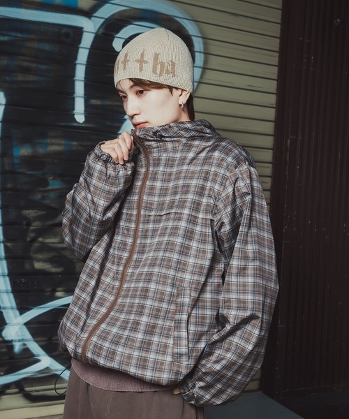 improves(インプローブス)の「チェック柄 ポリデュスポ パーカーブルゾン(ナイロンジャケット・メンズ・ブラウン/ブルー・SMALL/MEDIUM/LARGE/X-LARGE)」の3枚目の写真