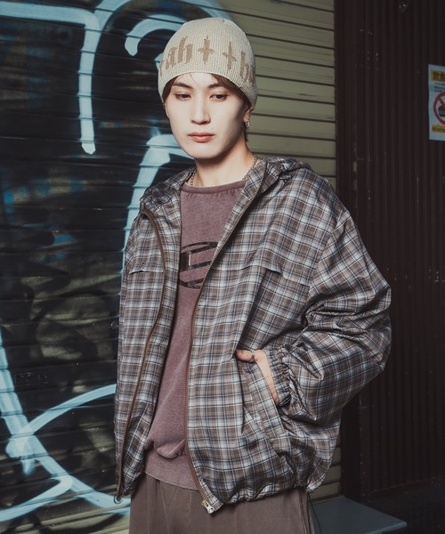 improves(インプローブス)の「チェック柄 ポリデュスポ パーカーブルゾン(ナイロンジャケット・メンズ・ブラウン/ブルー・SMALL/MEDIUM/LARGE/X-LARGE)」の4枚目の写真