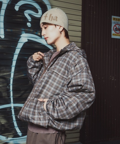 improves(インプローブス)の「チェック柄 ポリデュスポ パーカーブルゾン(ナイロンジャケット・メンズ・ブラウン/ブルー・SMALL/MEDIUM/LARGE/X-LARGE)」の6枚目の写真