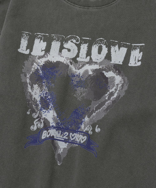 KNITTED（ニッティド）の「[NITTED X QWER DEMO] PIGMENT LETS LOVE MAN TO MAN WASHING CHARCOAL（スウェット・レディース・その他・SMALL/MEDIUM/LARGE）」の5枚目の写真