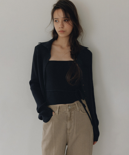 ANDNEEDS（アンドニーズ）の「Nua pola cardigan (black)（カーディガン/ボレロ・レディース・その他・FREE）」の3枚目の写真