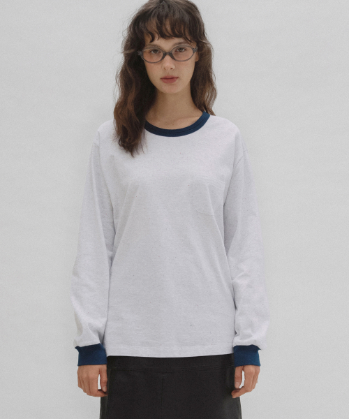 ANDNEEDS(アンドニーズ)の「Poem long sleeve (white melange)(Tシャツ/カットソー・レディース・その他・FREE)」の1枚目の写真