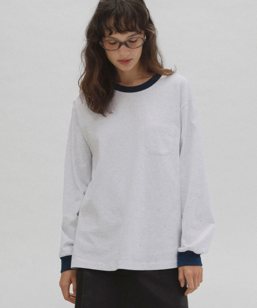 ANDNEEDS(アンドニーズ)の「Poem long sleeve (white melange)(Tシャツ/カットソー・レディース・その他・FREE)」の2枚目の写真