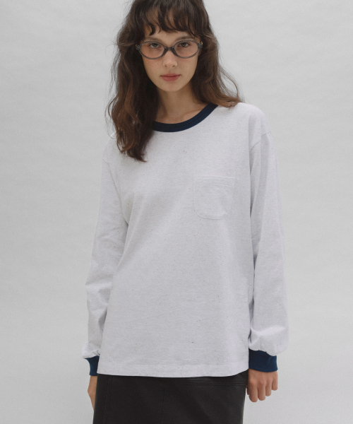ANDNEEDS(アンドニーズ)の「Poem long sleeve (white melange)(Tシャツ/カットソー・レディース・その他・FREE)」の4枚目の写真