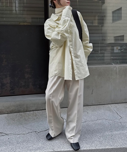 nananamoe(ナナナモエ)の「chin strap big silhouette SH(シャツ/ブラウス・レディース・チャコールグレー/クリーム・FREE)」の22枚目の写真