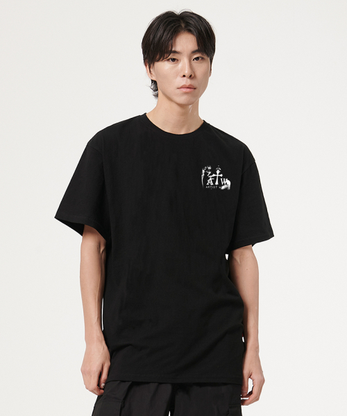 ARTISTWEAR（アーティストウェア）の「[ATW] スモック半袖Tシャツ（Tシャツ/カットソー・レディース・ブラック・XX-LARGE/XXXX-LARGE/LARGE/MEDIUM/SMALL/X-LARGE）」の3枚目の写真