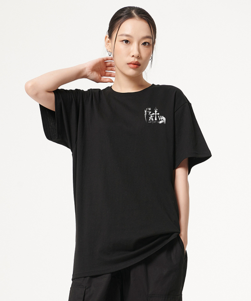 ARTISTWEAR（アーティストウェア）の「[ATW] スモック半袖Tシャツ（Tシャツ/カットソー・レディース・ブラック・XX-LARGE/XXXX-LARGE/LARGE/MEDIUM/SMALL/X-LARGE）」の5枚目の写真