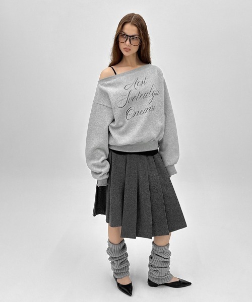 BLACKUP（ブラックアップ）の「[MADE] モクーンウール混プリーツラップミディスカート（スカート・レディース・ブラック/チャコール・FREE）」の6枚目の写真