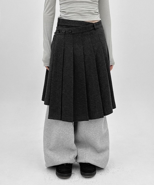 BLACKUP（ブラックアップ）の「[MADE] モクーンウール混プリーツラップミディスカート（スカート・レディース・ブラック/チャコール・FREE）」の20枚目の写真