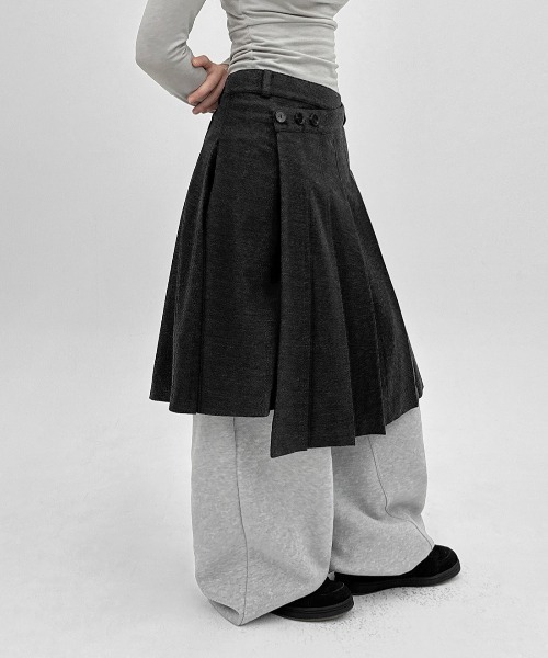 BLACKUP（ブラックアップ）の「[MADE] モクーンウール混プリーツラップミディスカート（スカート・レディース・ブラック/チャコール・FREE）」の22枚目の写真