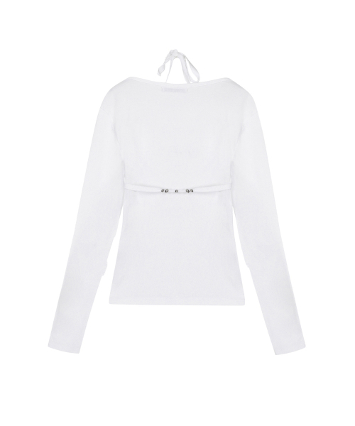 THREE TO EIGHTY（スリートゥエイティー）の「BEADY BRA LAYER LONG SLEEVE TEE WHITE（Tシャツ/カットソー・レディース・その他・FREE）」の5枚目の写真