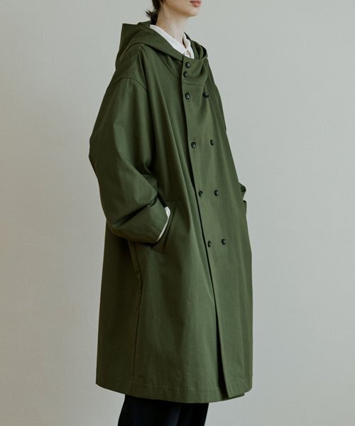 MALEN(マレン)の「ユニセックストレンチフードコートカーキ(トレンチコート・レディース・その他・LARGE/X-LARGE)」の1枚目の写真
