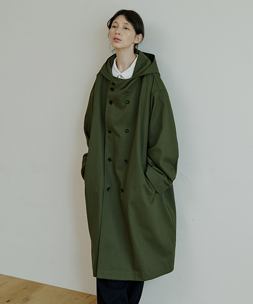 MALEN(マレン)の「ユニセックストレンチフードコートカーキ(トレンチコート・レディース・その他・LARGE/X-LARGE)」の3枚目の写真