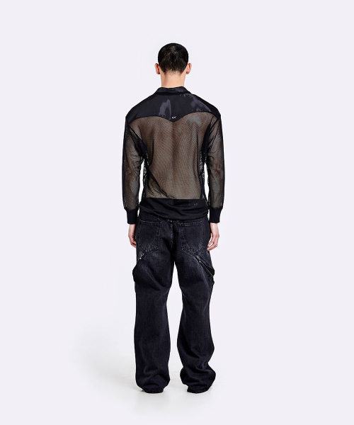 51%(フィフティーワンパーセント)の「Mesh henly neck longsleeve - Black(Tシャツ/カットソー・メンズ・その他・MEDIUM/LARGE)」の3枚目の写真