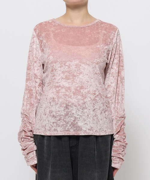 LOWRYS FARM（ローリーズファーム）の「ベロアドットＬＳ　631261（Tシャツ/カットソー・レディース・アイボリー/オフホワイト/シルバー/ブラック/ピンク系その他/グレー系その他2・FREE）」の13枚目の写真