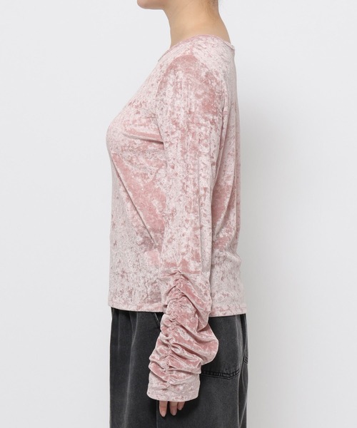 LOWRYS FARM（ローリーズファーム）の「ベロアドットＬＳ　631261（Tシャツ/カットソー・レディース・アイボリー/オフホワイト/シルバー/ブラック/ピンク系その他/グレー系その他2・FREE）」の14枚目の写真