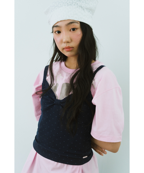 SHAKIRI(シャキリ)の「ボウドットビスチェ(ネイビー)(Tシャツ/カットソー・レディース・ネイビー・FREE)」の1枚目の写真