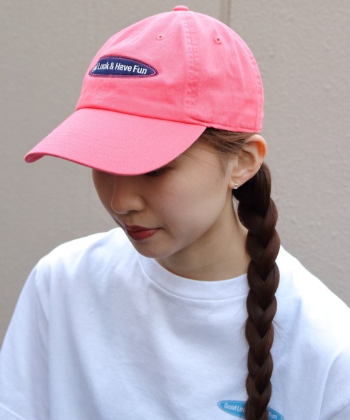 THE SHINZONE(ザ シンゾーン)の「THE SHINZONE/シンゾーン Good Luck&Have Fun CAP 26SMSIT02(キャップ・レディース・コーラルピンク/グレー・FREE)」の3枚目の写真